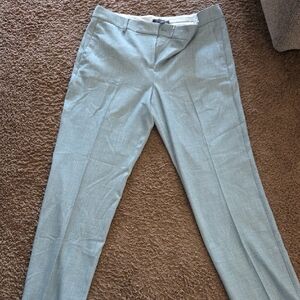 Ann Taylor Blue and Gray Pantsuit with Straight-Leg Design